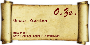 Orosz Zsombor névjegykártya